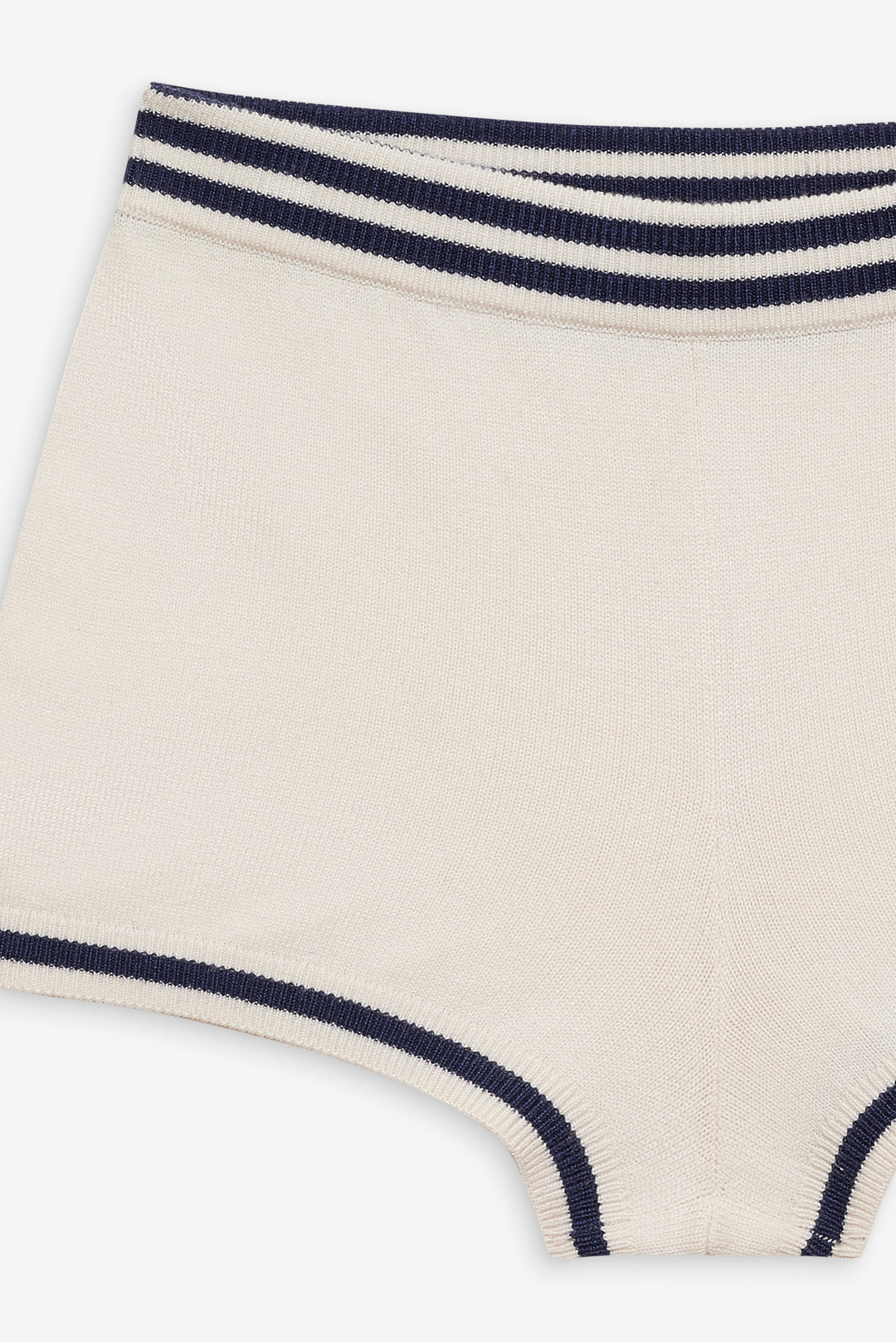 Simona Pointelle Striped Short — Navy