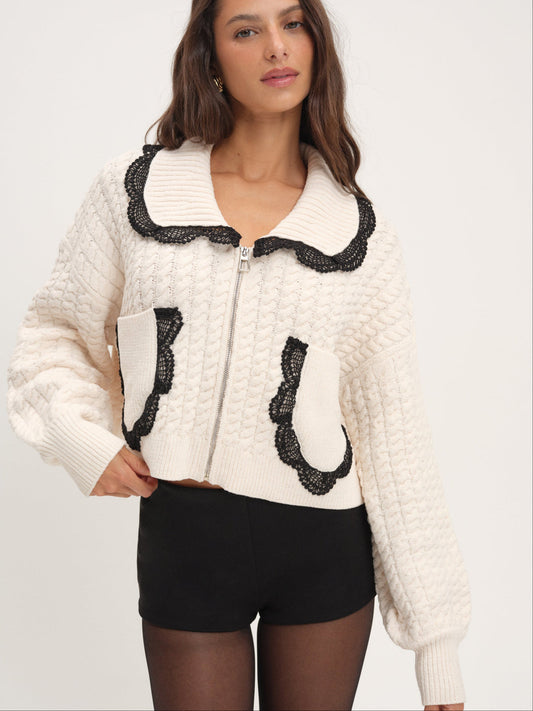 Tierra Knit Jacket — Cream