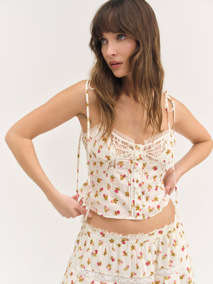 Adahlia Floral Top — Cream
