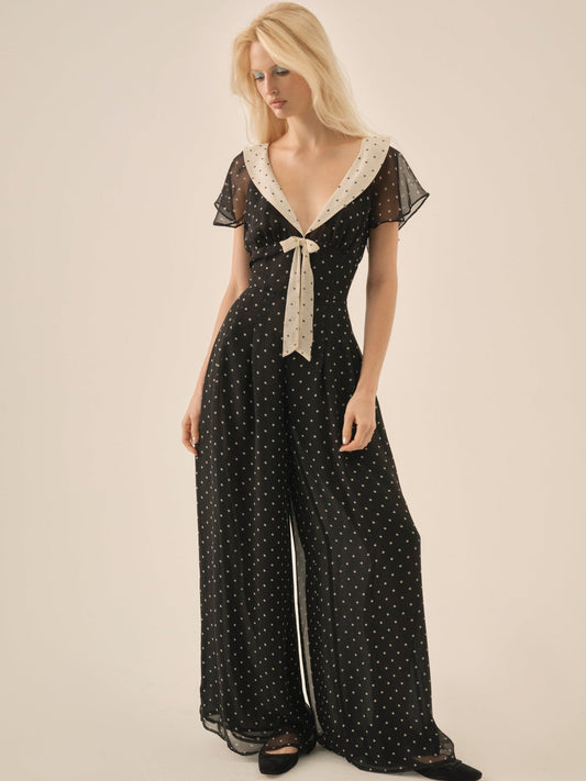 Dottie Dot Pantsuit — Black