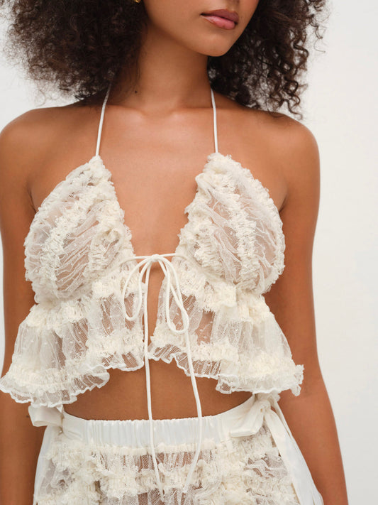 Romy Bralette Top — White