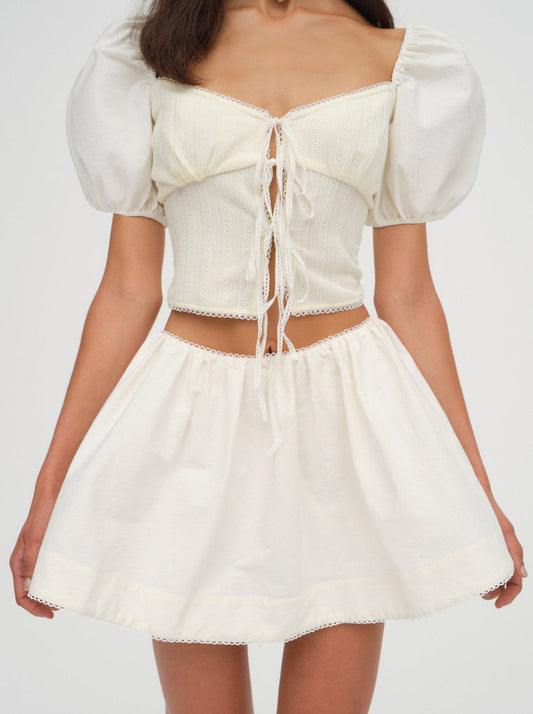 Billie Pointelle Top — Cream