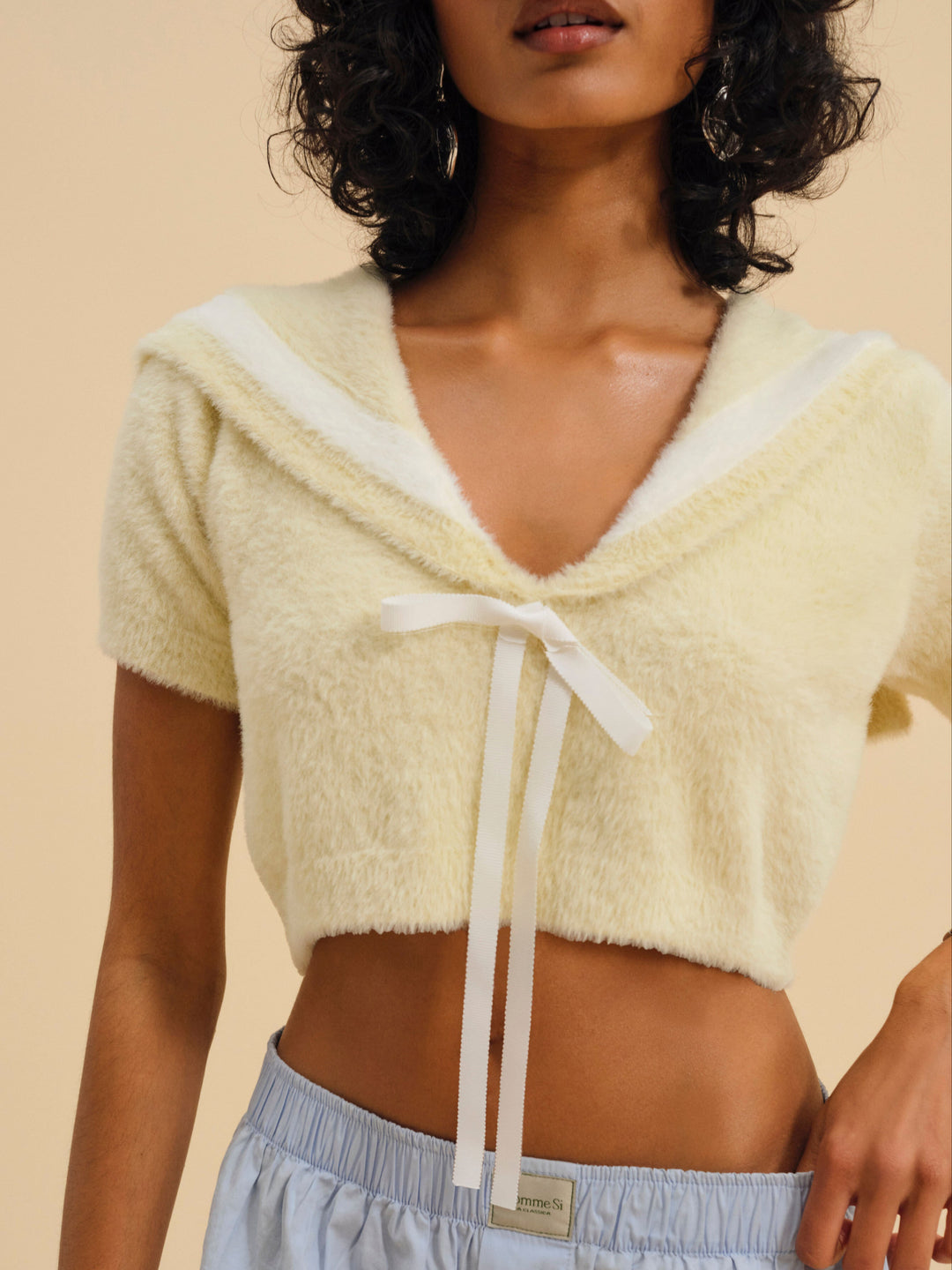 Kimmy Sailor Sweater Top — Yellow