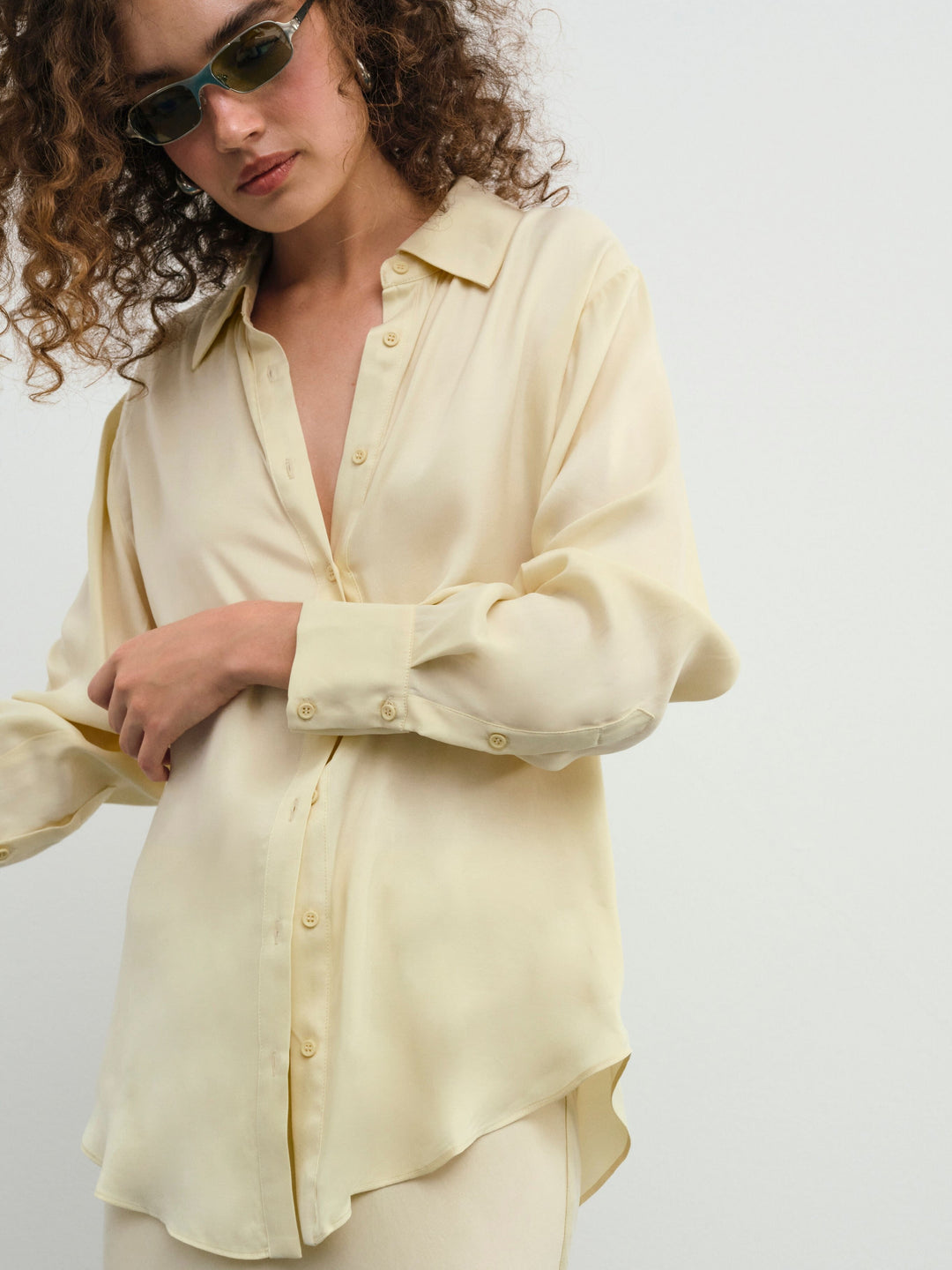 Clarabell Button Down Shirt — Yellow