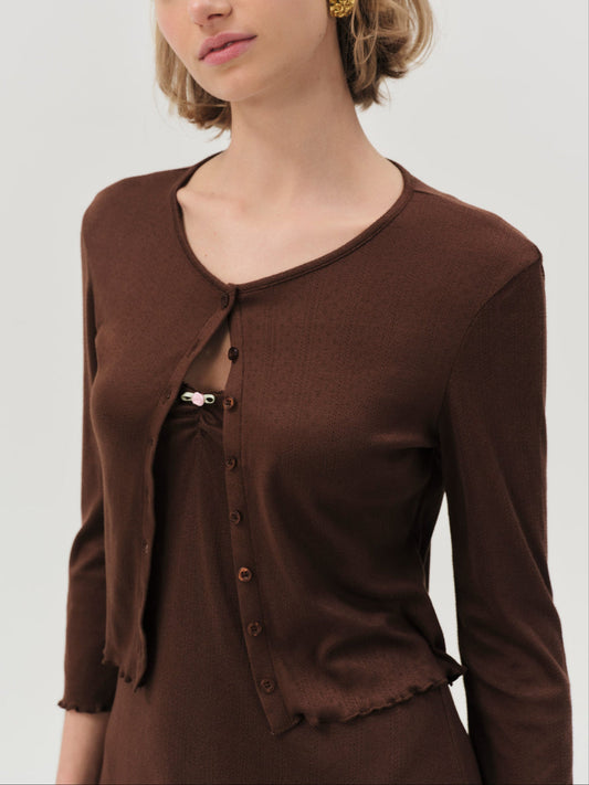 Elliana Cardigan — Chocolate