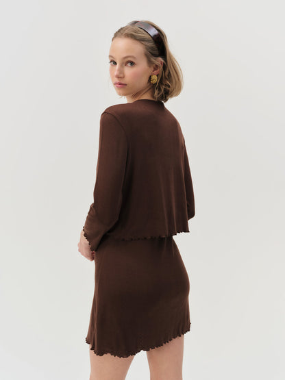 Elliana Cardigan — Chocolate