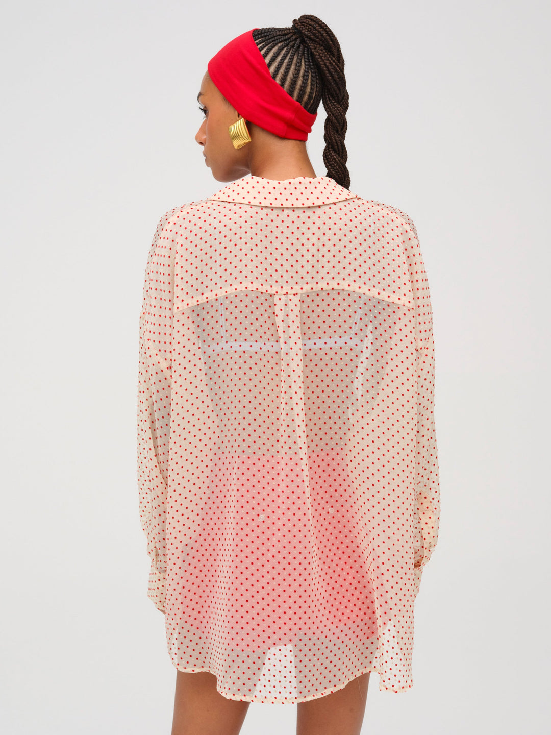 Love Dot Button-Up Top — Cream