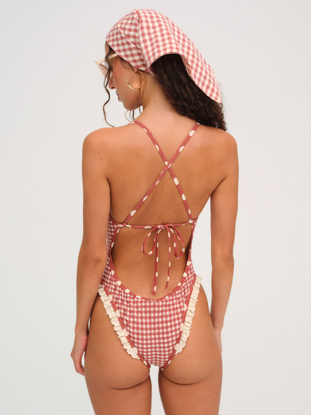 Strappy One Piece Swimsuit — Red