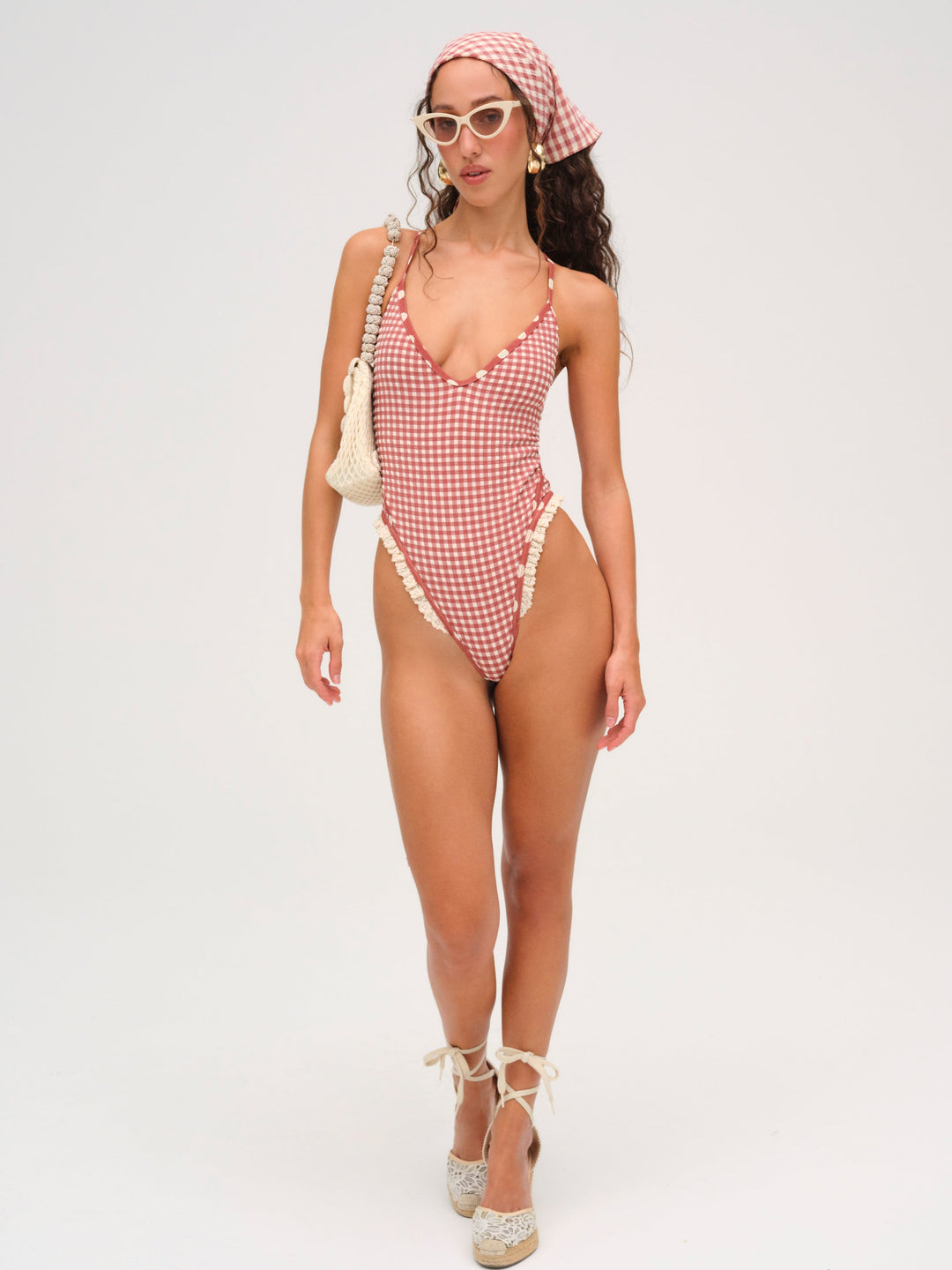 Strappy One Piece Swimsuit — Red