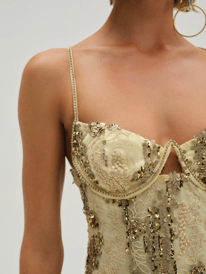 Opal Mini Dress — Gold