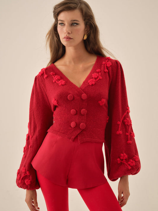 Adalyn Cardigan — Red