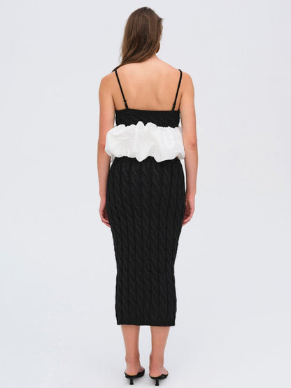 Lise Knit Midi Skirt — Black