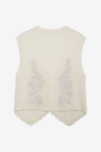 Molly Embroidered Sweater Vest — Cream