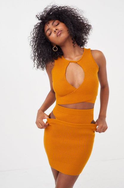 Maggie Mini Skirt — Orange
