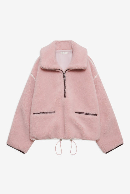 Melody Pullover Sherpa Jacket — Pink