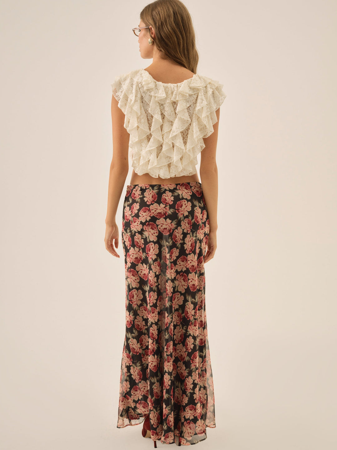 Belmond Floral Maxi Skirt — Black