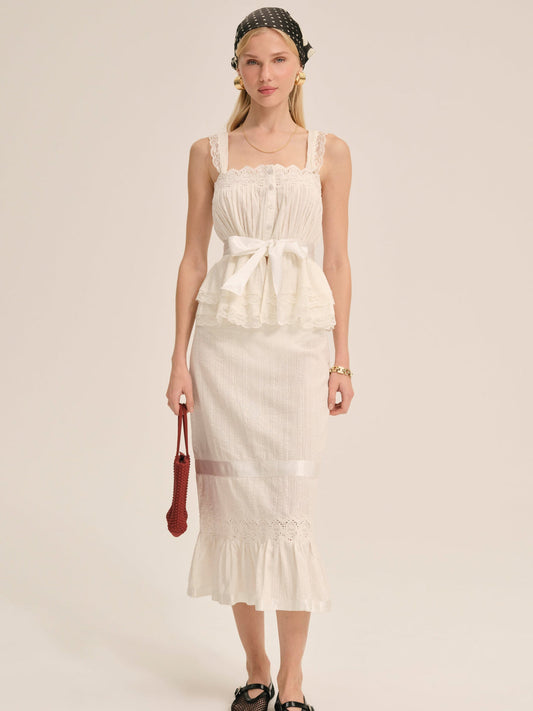 Sweet Summer Midi Skirt — White