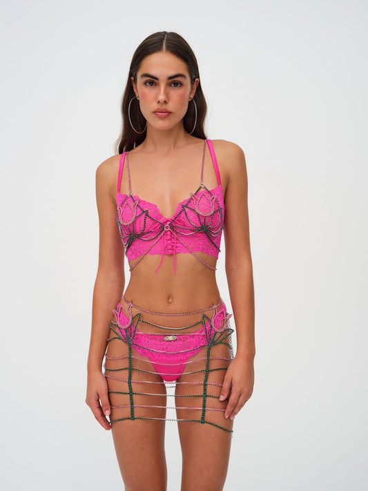 Tulip Rhinestone Skirt — Pink