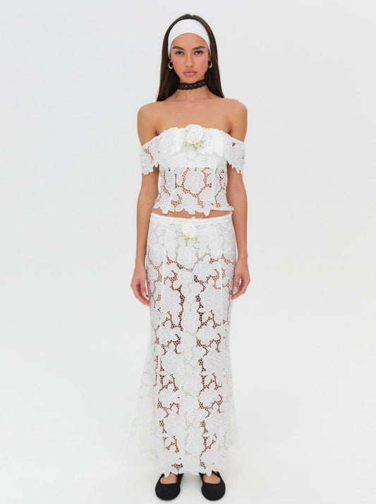 Claudia Maxi Skirt — White