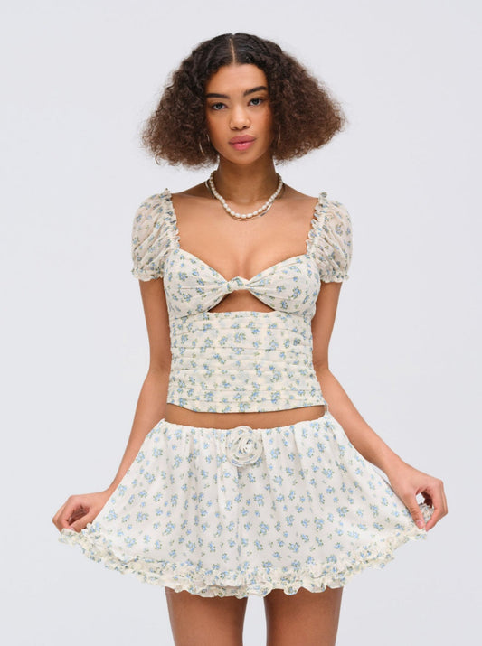 Chateau Mini Skirt — Blue