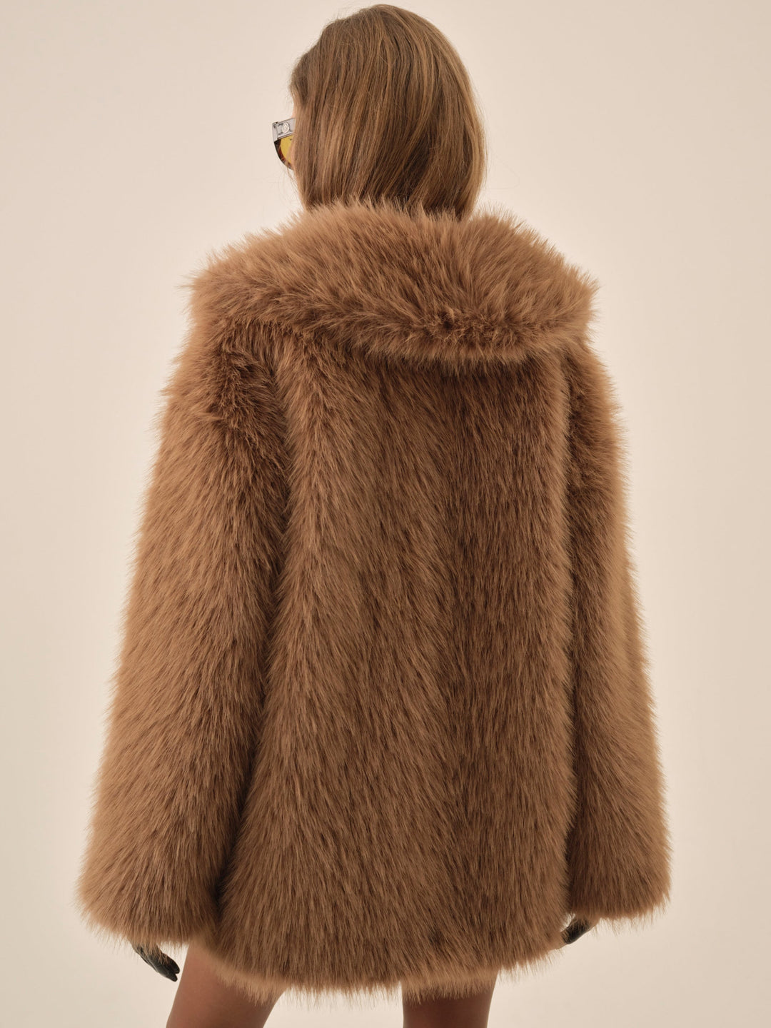 Warm Honey Faux Fur Jacket  — Brown