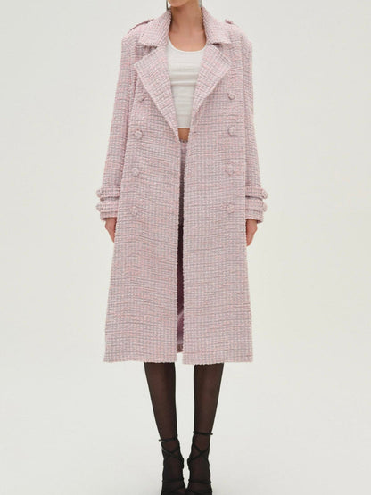 Strawberry Cream Tweed Coat — Pink