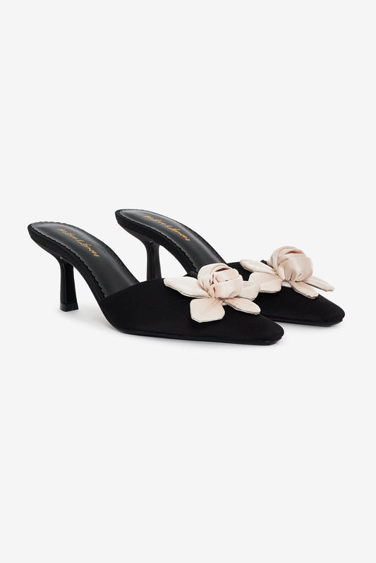 Claudine Mule Heel — Black