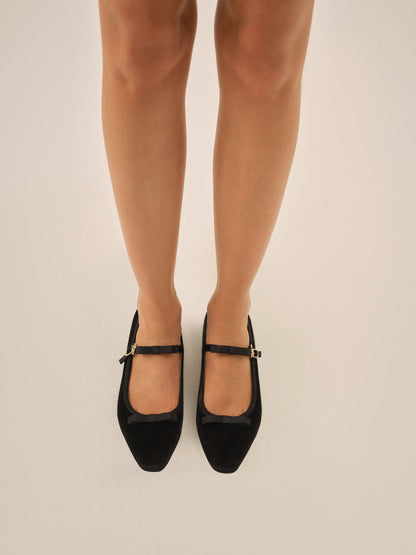 Lucia Velvet Mary Jane — Black
