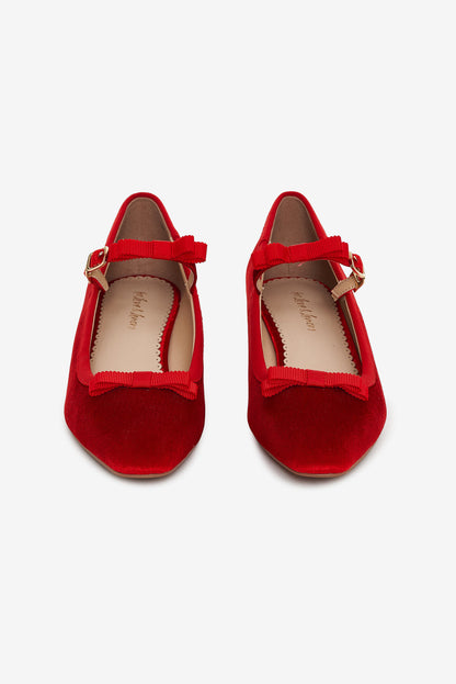 Lucia Velvet Mary Jane — Red