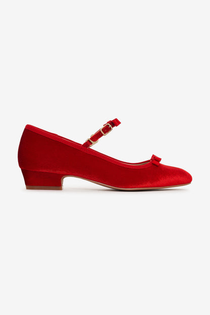 Lucia Velvet Mary Jane — Red