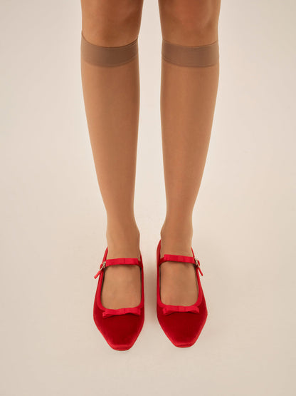 Lucia Velvet Mary Jane — Red