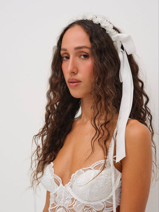 Addison Flower Crown — White