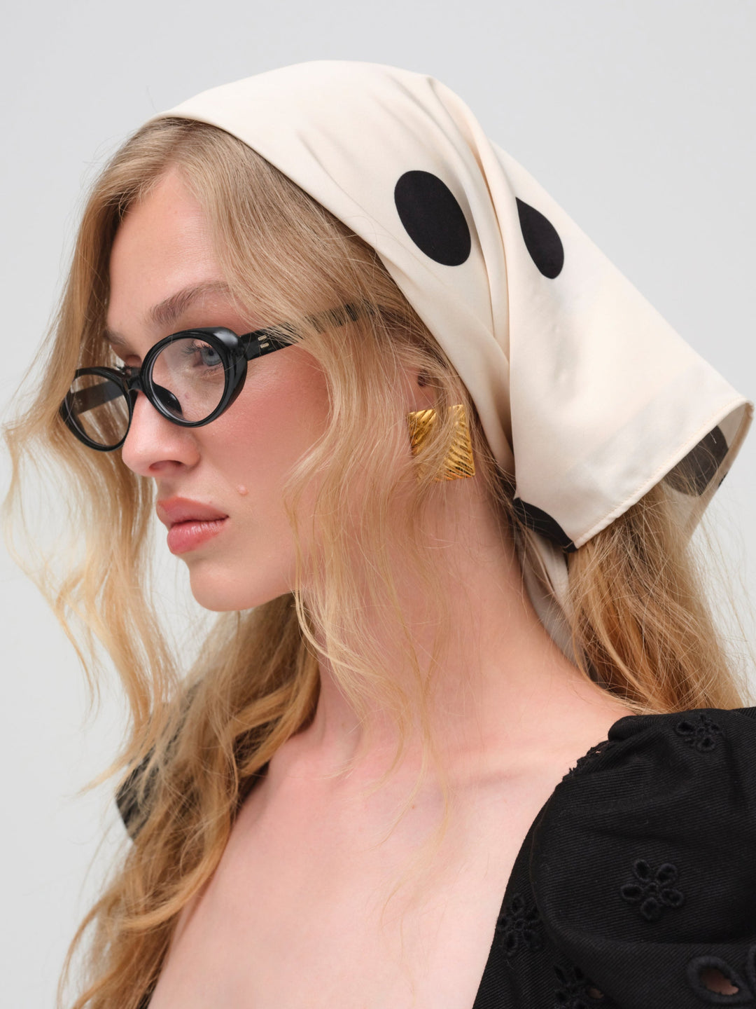 Dorothy Dot Headscarf — Cream
