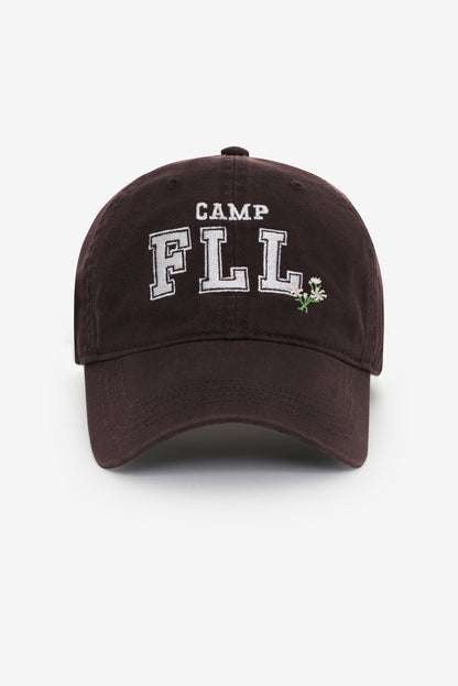 Camp Embroidered Baseball Cap — Brown