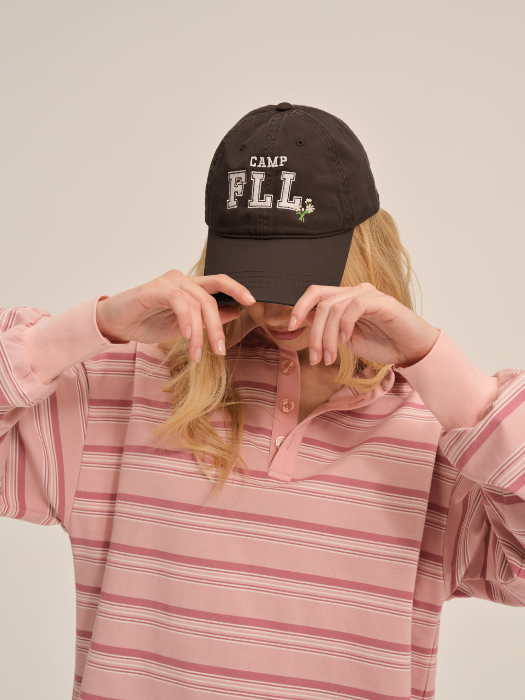 Camp Embroidered Baseball Cap — Brown