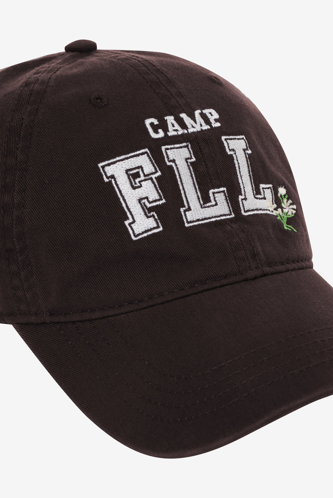 Camp Embroidered Baseball Cap — Brown