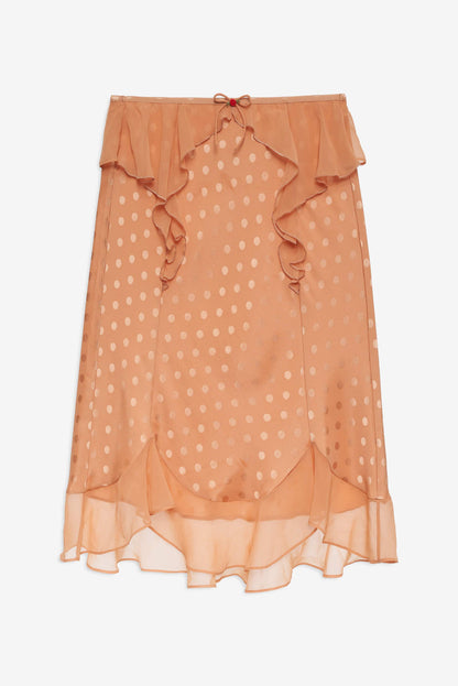 Glimmer Rosebud Midi Skirt — Rose Gold
