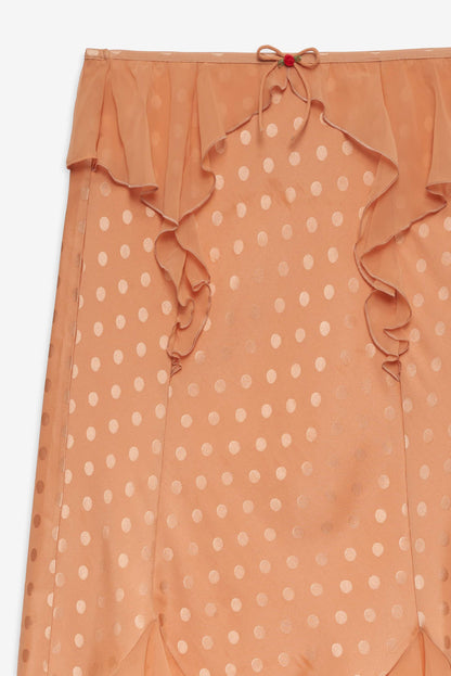 Glimmer Rosebud Midi Skirt — Rose Gold