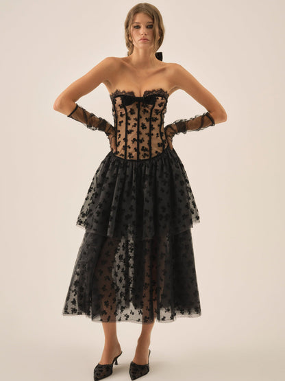 Dionne Midi Dress — Black