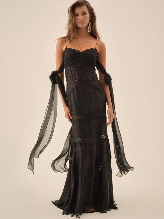 Rita Lace Gown — Black