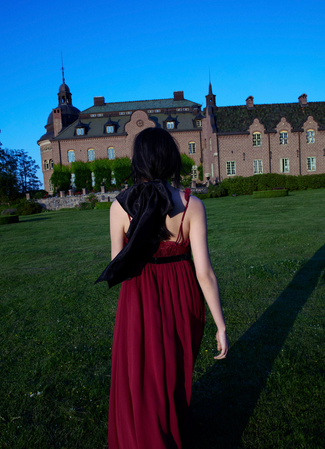 Claudine Chiffon Maxi Dress — Oxblood