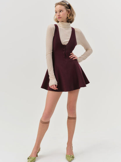 Selena Mini Dress — Burgundy