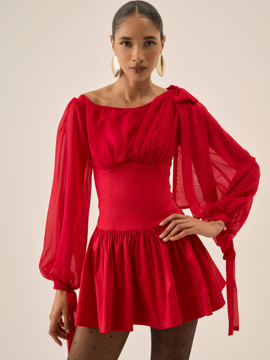 Lucia Mini Dress — Red