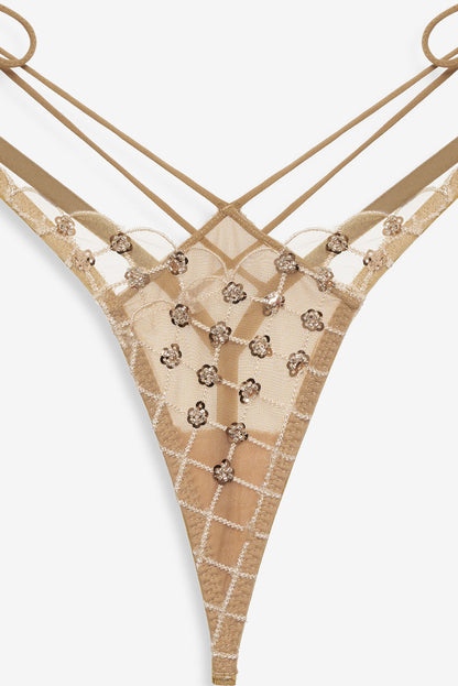 Dazzle Me Thong Panty — Gold