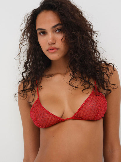 Glitter Bralette — Red