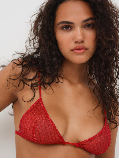 Glitter Bralette — Red