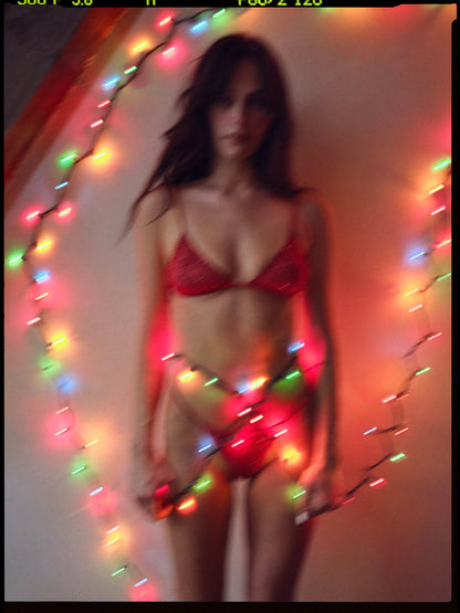 Glitter Bralette — Red