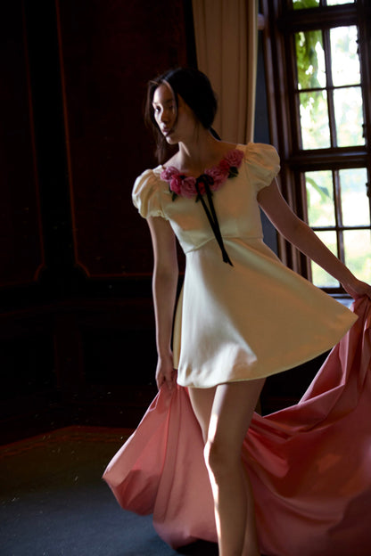 Rosalie Mini Dress — Cream