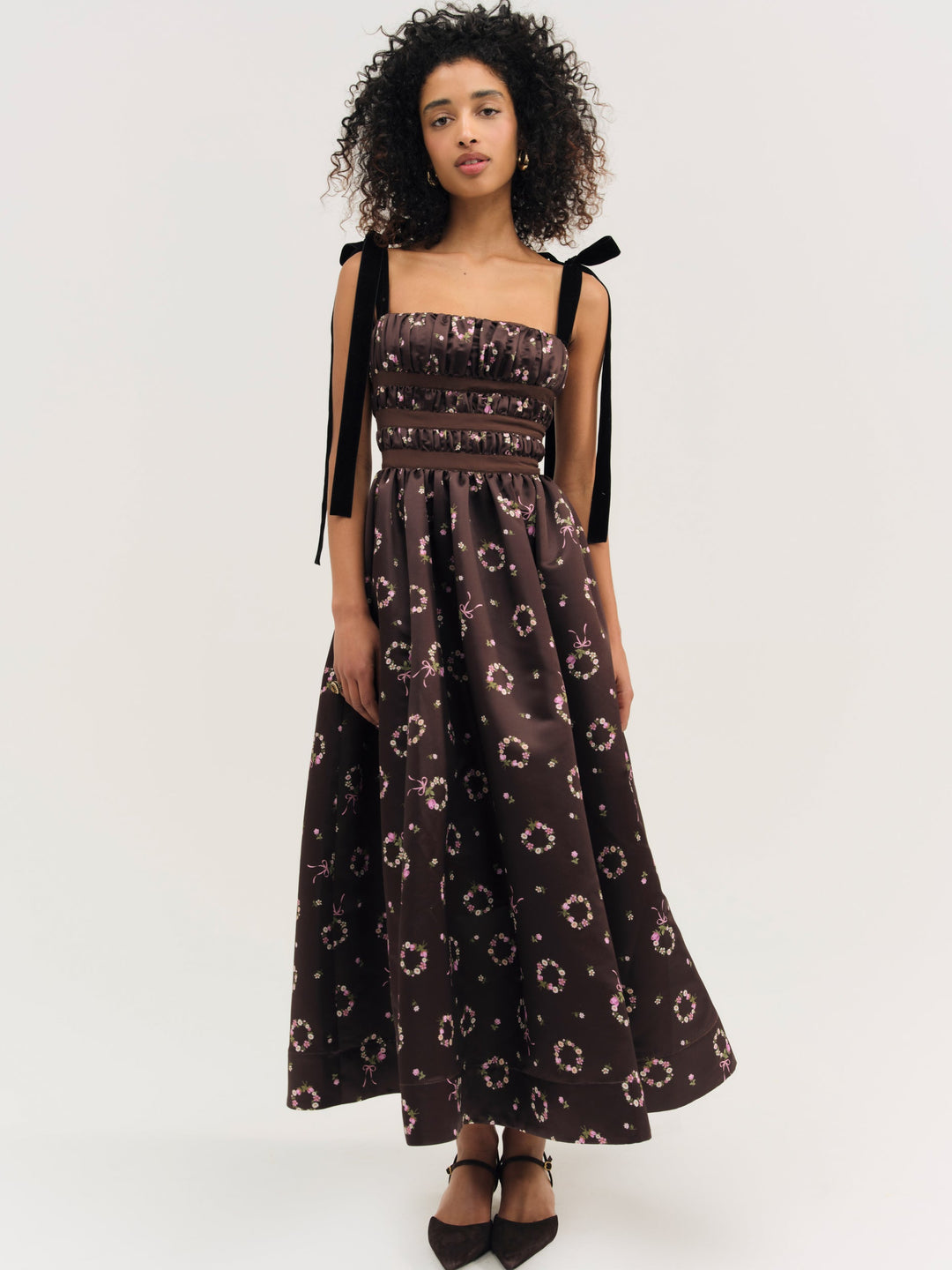 Kendra Midi Dress — Brown