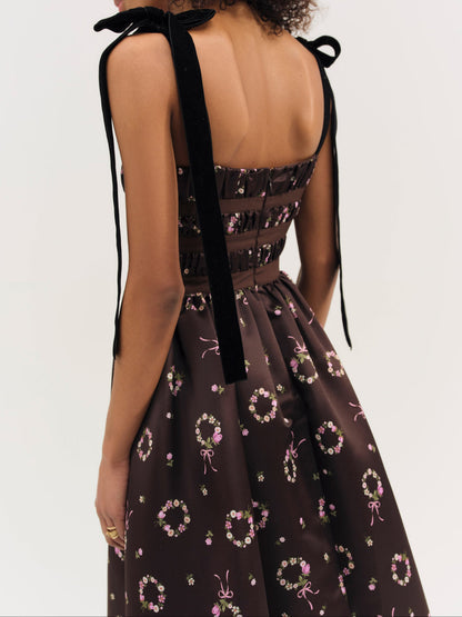 Kendra Midi Dress — Brown